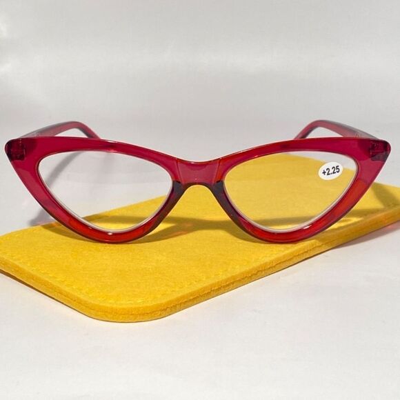 1341 Emma Cateye Reading Glasses 2.25 Red Readers NWT - Picture 2 of 9